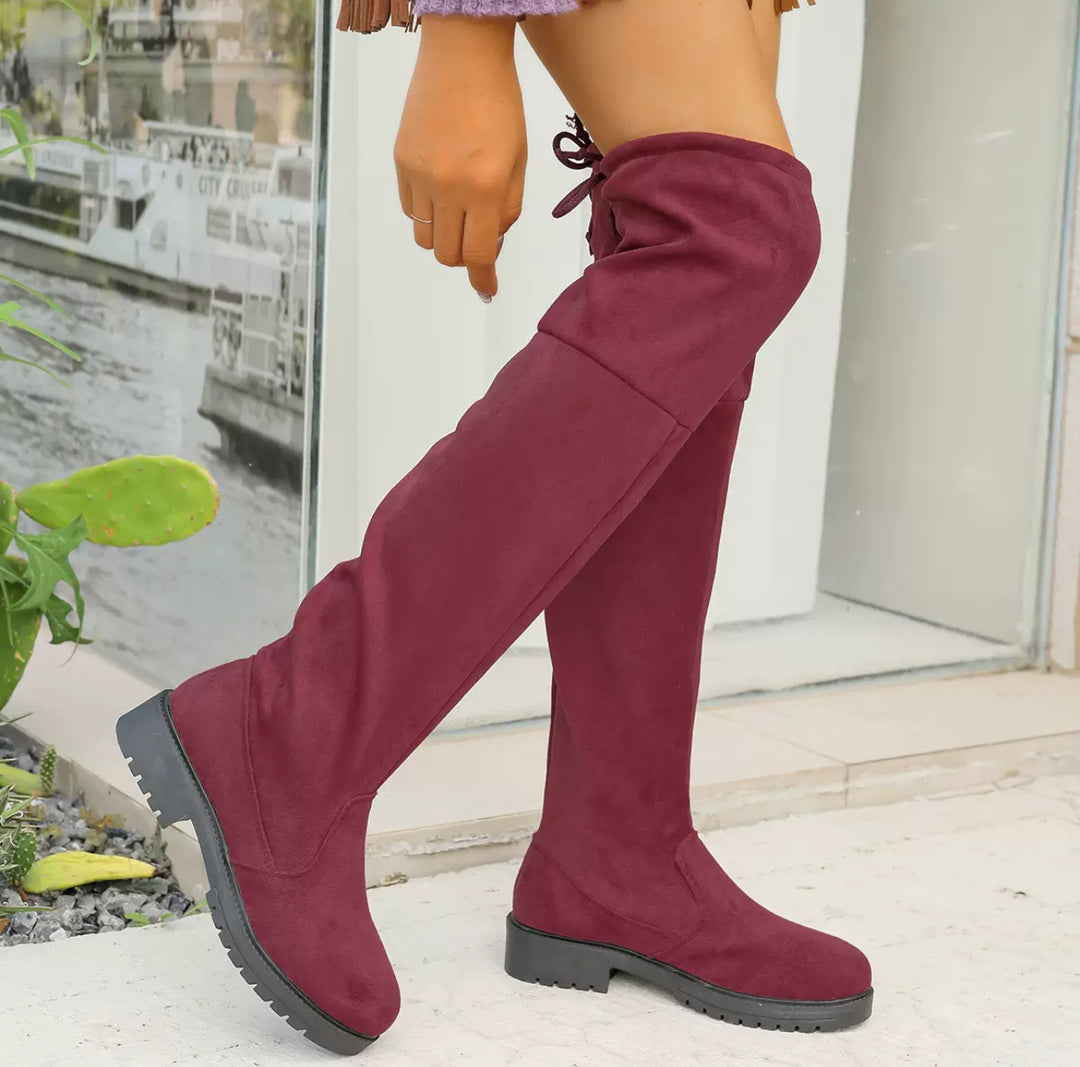 BOTA ALTA ARIA DE ANTE ROJO