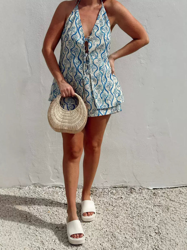 Boho Waves Halter Romper