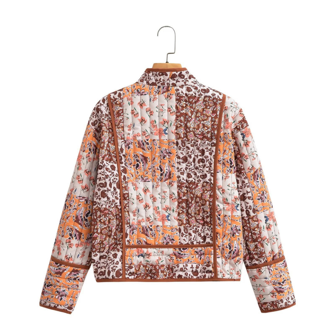 Chaqueta acolchada de patchwork boho
