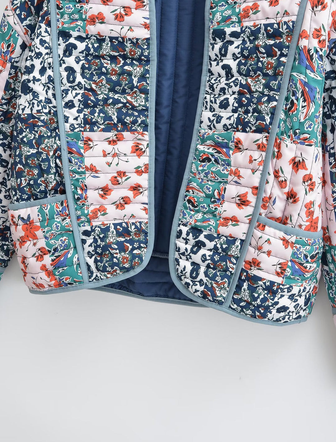 Chaqueta acolchada de patchwork boho