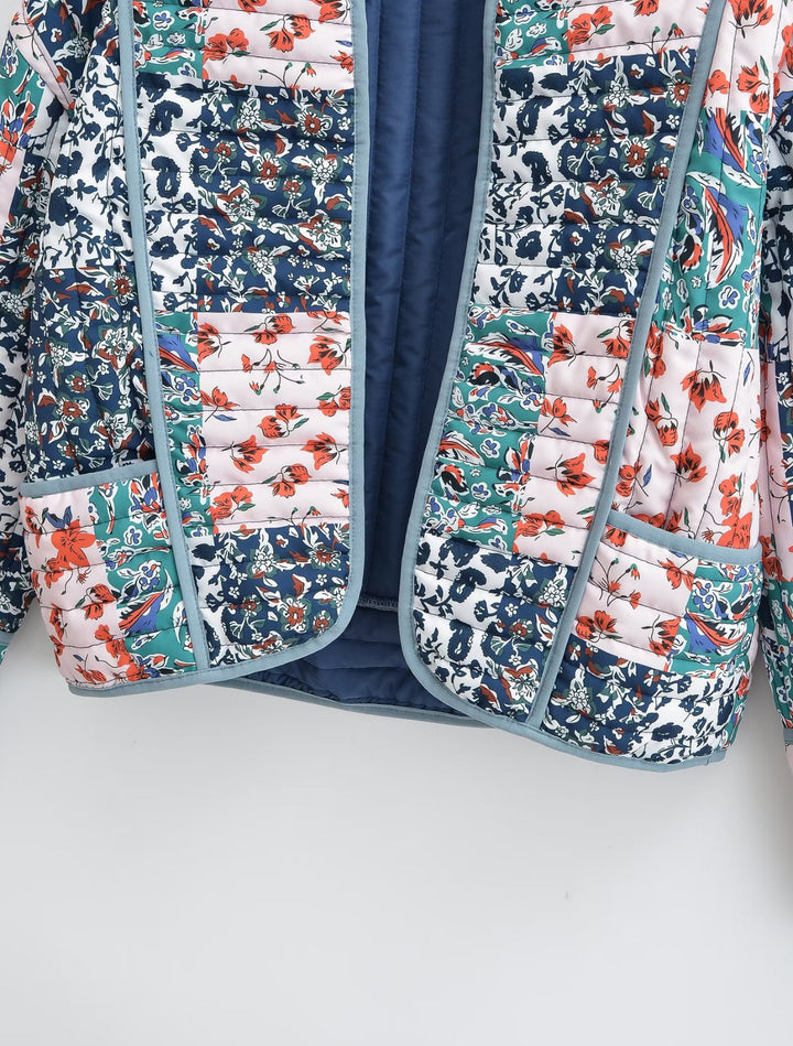 Chaqueta acolchada de patchwork boho
