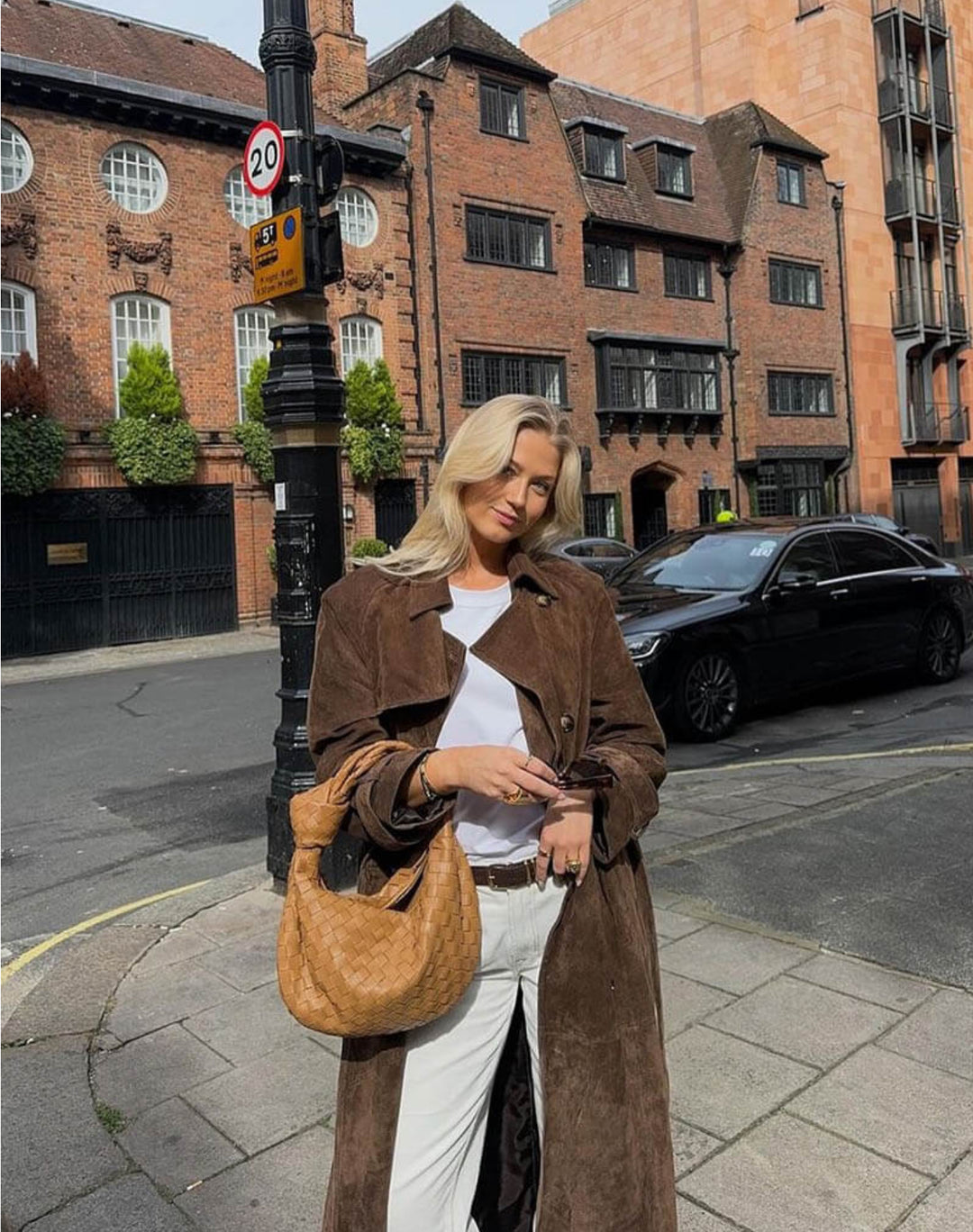 ELEGANT FAUX SUEDE BELTED TRENCH