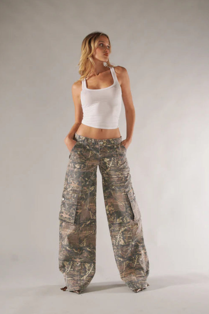 REBELLE LOW RISE CARGO PANTS