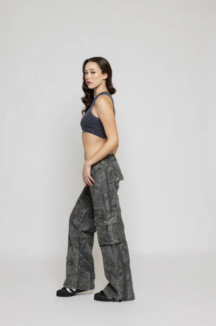 REBELLE LOW RISE CARGO PANTS