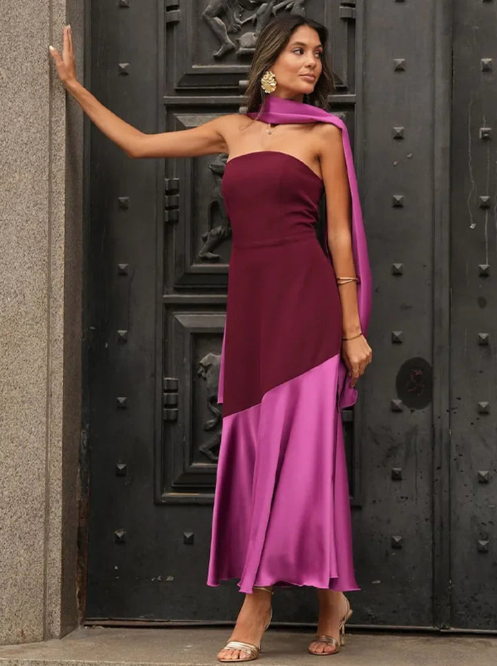 ENSLEY CLASSY TWO-TONE DRESS