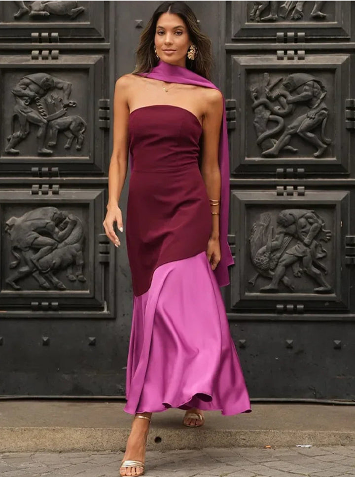 ENSLEY CLASSY TWO-TONE DRESS