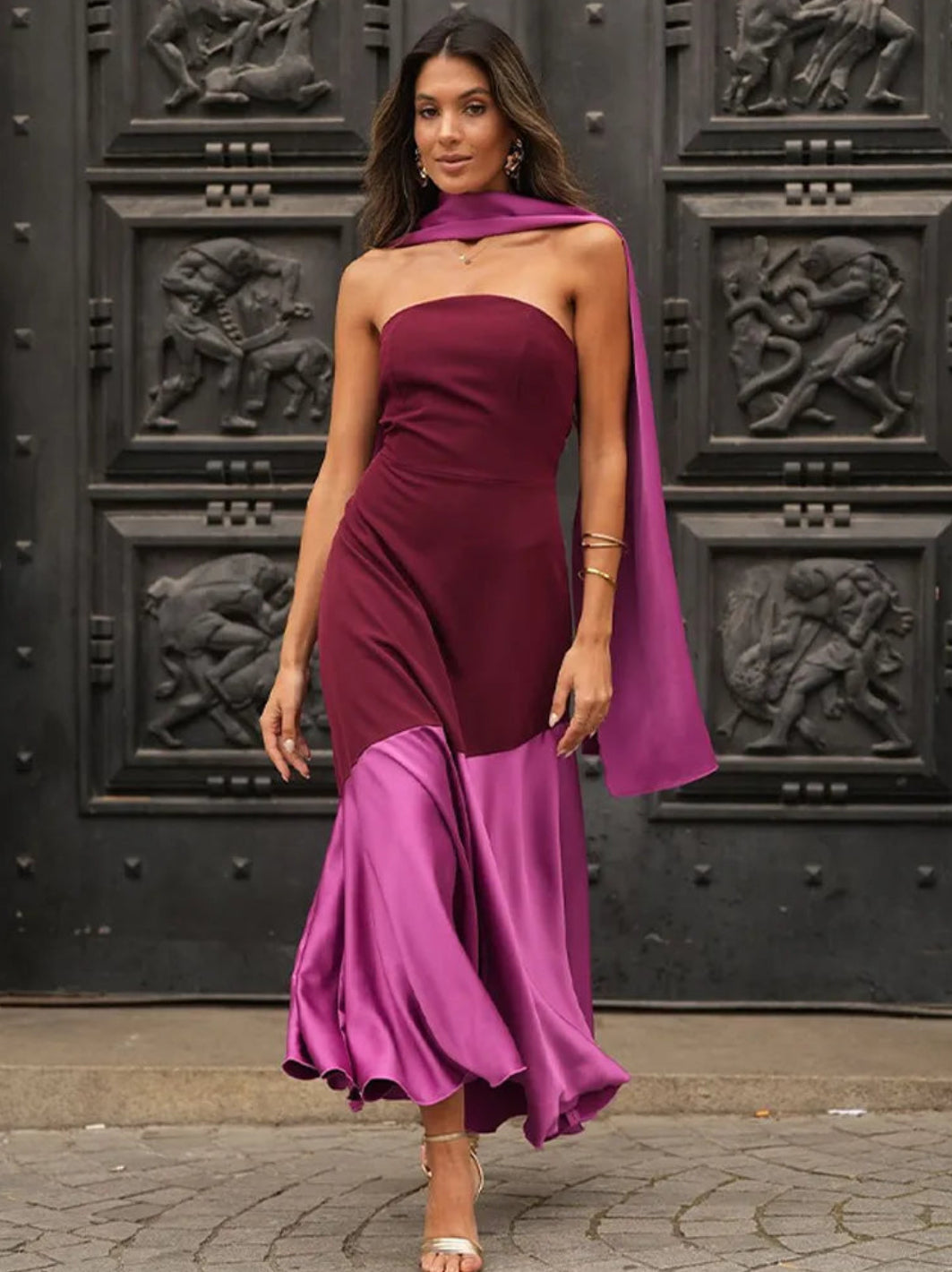 ENSLEY CLASSY TWO-TONE DRESS