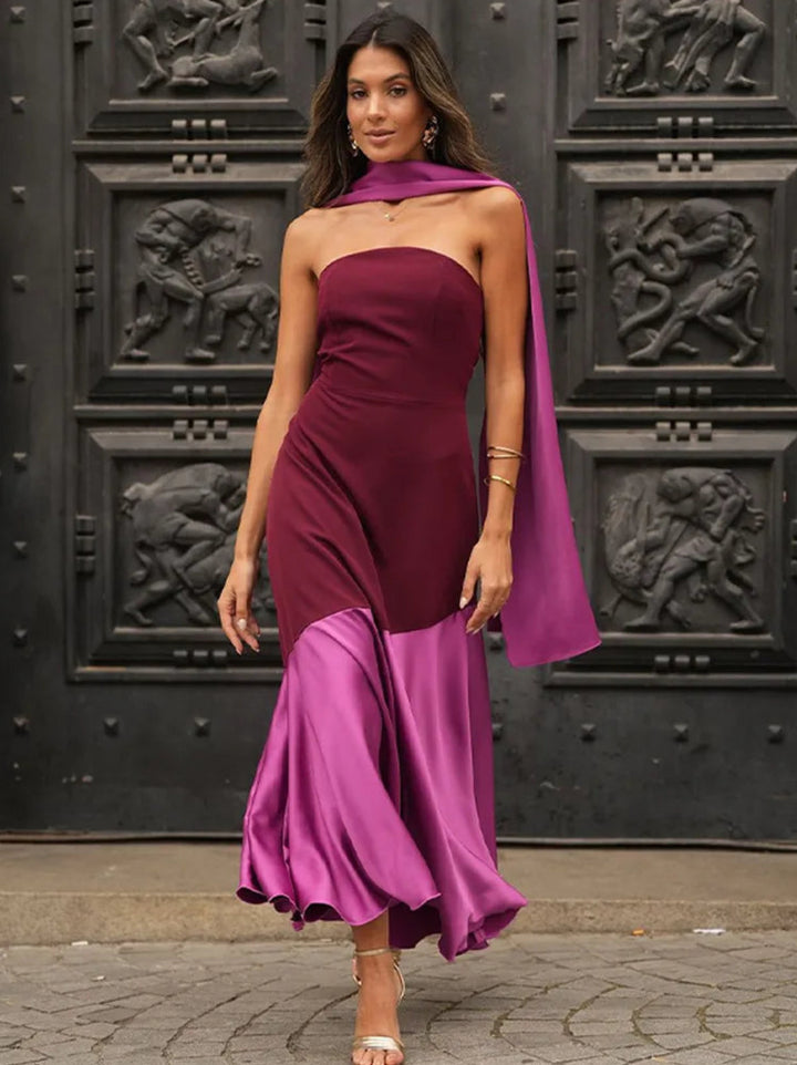 ENSLEY CLASSY TWO-TONE DRESS