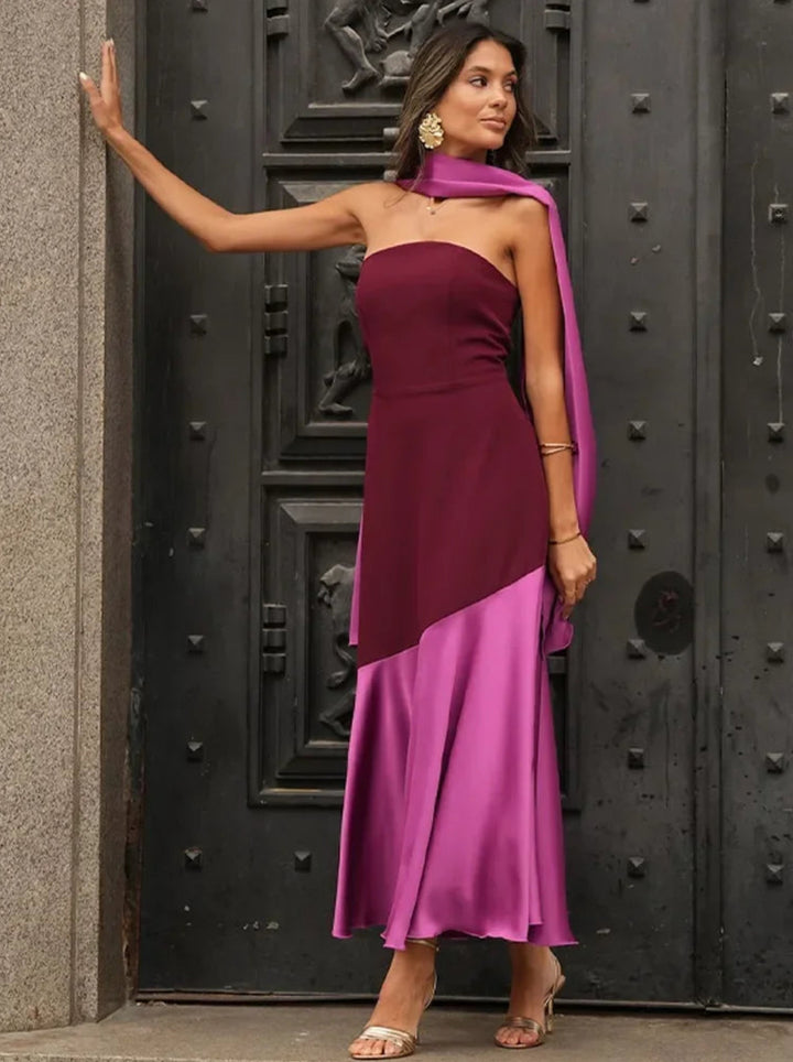 ENSLEY CLASSY TWO-TONE DRESS