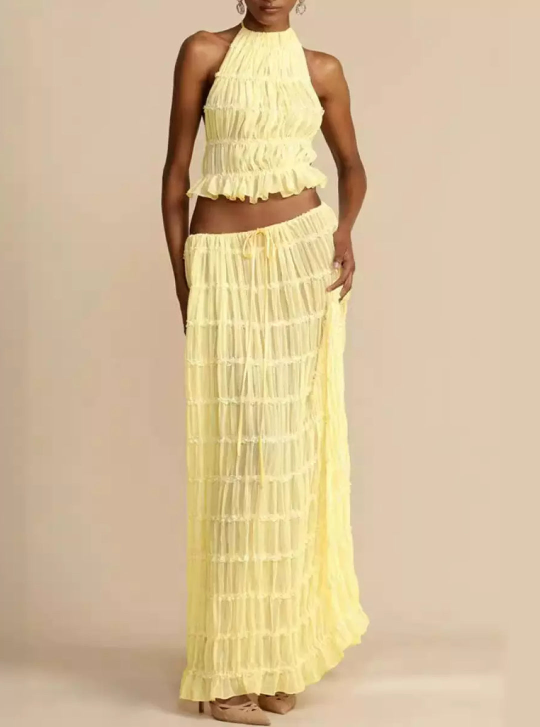 Ensemble coordonné à volants Boho