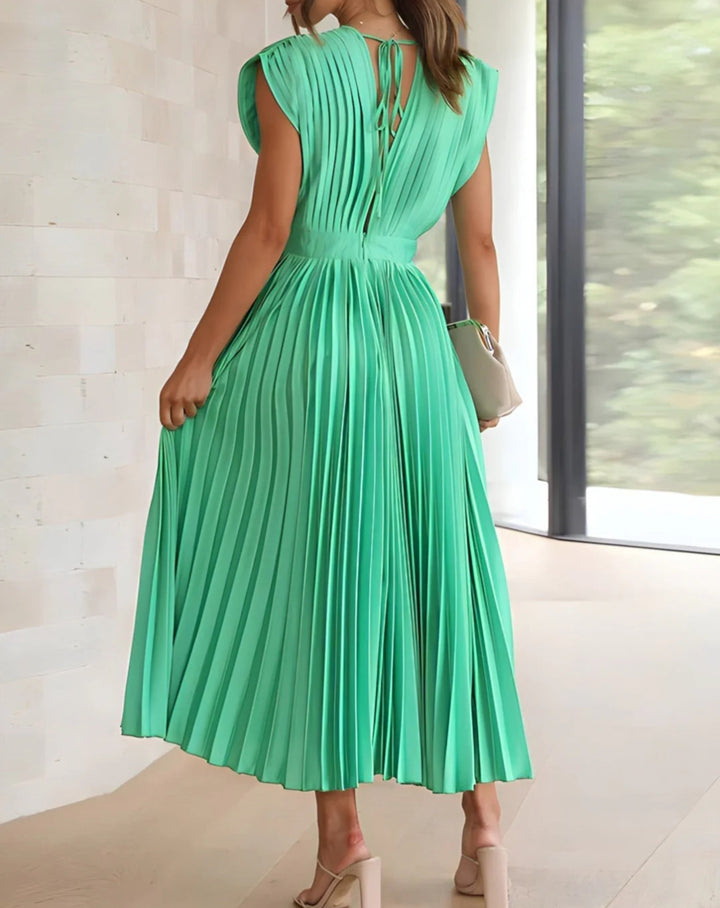 ELENA - SLEEVELESS PLEATED MIDI DRESS