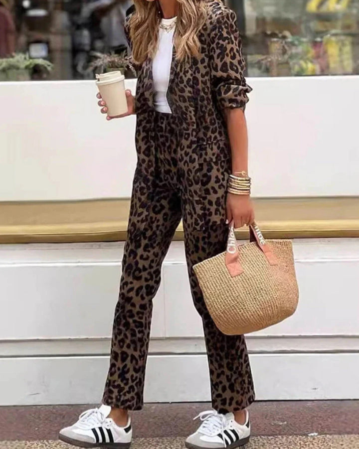ARILA - LEOPARD PRINT SUIT & PANTS SET