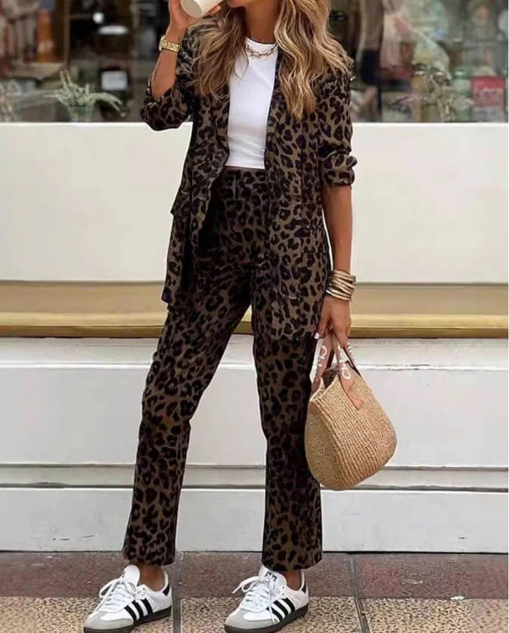 ARILA - LEOPARD PRINT SUIT & PANTS SET