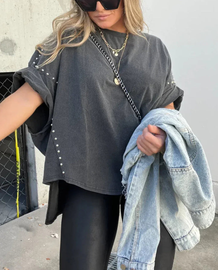 BELLA - STUDDED OVERSIZED TEE